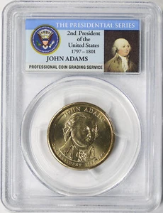2007-D John Adams 1 $ Presidential Dollar PCGS MS64 First Day of Issue Position A - Bild 1 von 4