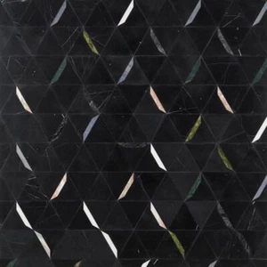 Ivy Hill Tile Mosaic Tile 12" x 20.5" Polished Marble Black (1.7-Sq-Ft/Each) - Picture 1 of 8