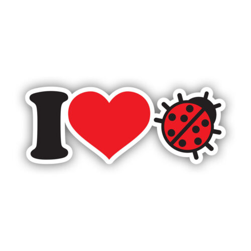 I Love Ladybug Sticker Decal - Weatherproof - lady bug true love lucky bugs