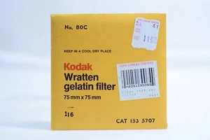 FILTRO FOTOCAMERA KKODAK 3 POLLICI QUADRATO 80C GELATINA WRATTEN 75MM X 75MM (COME NUOVO) - Foto 1 di 1