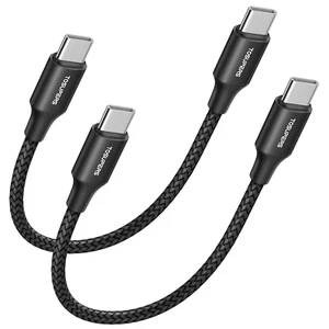 [1Ft, 2-Pack Short USB C to USB C Cable Fast Charging 60W, PD Type C Charger Cor - Picture 1 of 12