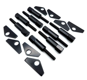 Black Valve Cover 2pc Mini Hex Bolt Set With Tabs SBC Small Block Chevy 1955-86 - Imagen 1 de 8