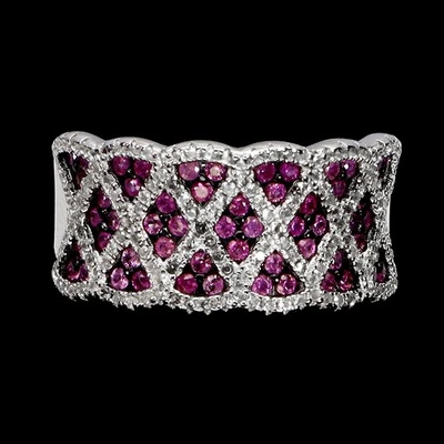 925 Sterling Silver Ring Ruby Myanmar Round Diamond Cut Topaz Gemstone Jewelry 8 - Image 1 of 4