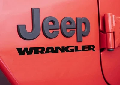 NEGRO - Calcomanía de vinilo para puerta con insignia de guardabarros WRANGLER JEEP (juego de 2) Foto 1 de 3