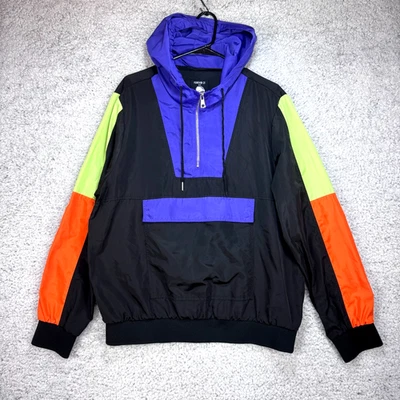 Jaqueta Taco Bell x Forever 21 Colorblock Anorak Windbreaker com Capuz Masculina Tamanho G - Imagem 1 de 4