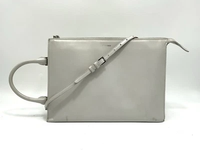 Bolso Bandolera Bolso de Hombro Cuero Jill Sander Tootie Gris 2 Vías Asa Superior Foto 1 de 4