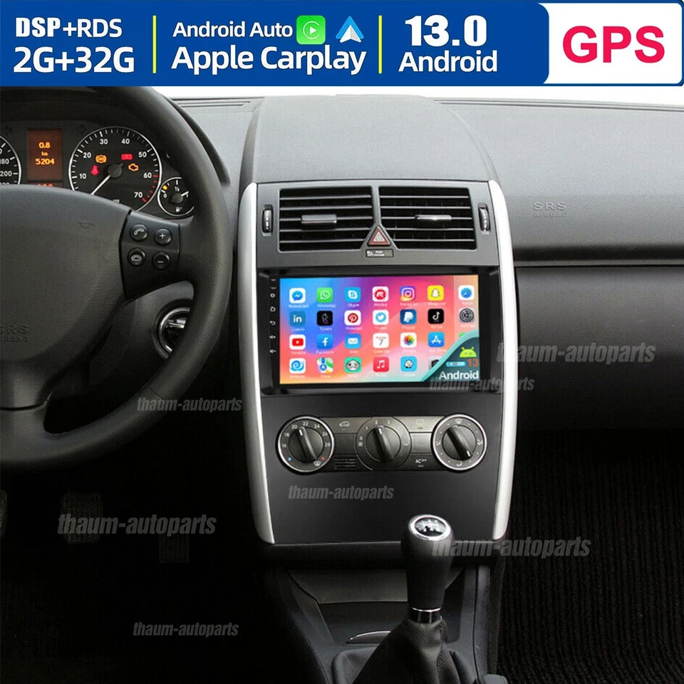 2+32GB Für Mercedes-Benz A/B Klasse W169 W245 9" Autoradio Android 14.0 GPS Navi - Bild 1 von 4