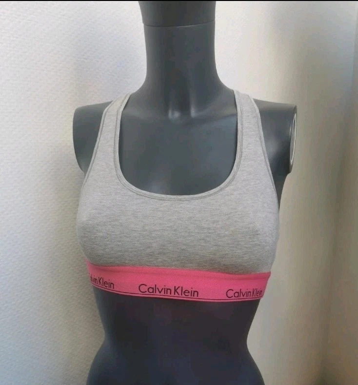 Calvin Klein Sport BH Gr. S / M Bustier Dessous Unterwäsche Top Grau  Fitness - Bild 1 von 4