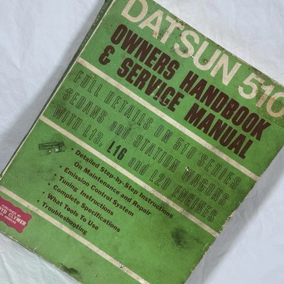 Datsun 510 1300 1600 Manual de servicio de fábrica L13 L16 L20 Clymer Foto 1 de 4