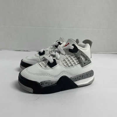 Air Jordan 4 Retro OG TD White Cement 2025 IB4387 100 Size 2 Toddler Baby Reveal - Image 1 of 4