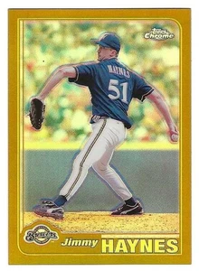 2001 Topps Chrome Gold Retrofractor #393 Jimmy Haynes Milwaukee Brewers BV$3 - Picture 1 of 1