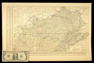 1914 Antique Map of KENTUCKY Railroads Map TENNESSEE ORIGINAL Atlas Map DATED - Picture 1 of 12