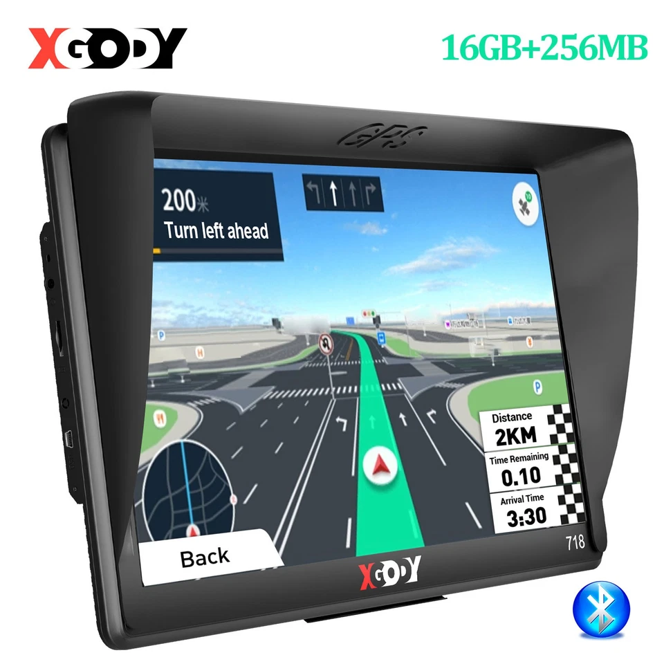 XGODY 7 Zoll Bluetooth GPS Navi Navigationsgerät Auto PKW LKW Navigation AV-IN - Bild 1 von 4