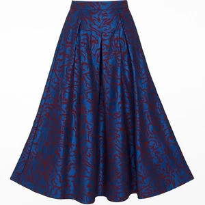 Maxi gonna nuova senza etichette Maeve Anthropologie plissettata shimmer blu rosso metallizzato US 4 - Foto 1 di 14