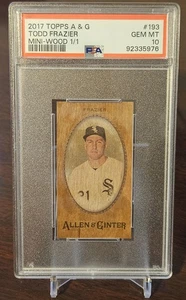 2017 Topps Allen And Ginter Wood Mini 1/1 Todd Frazier PSA 10 GEM MINT - Picture 1 of 2