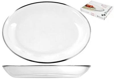 Pasabahce Assiette Invitation En Verre Transparent Ovale 33 Cm - Photo 1/3