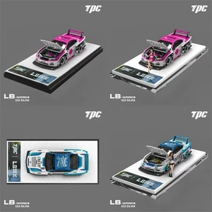 TPC 1:64 LB-Super Silhouette SILVIA S15 Pink White/Blue White Diecast Model Car - Picture 1 of 12