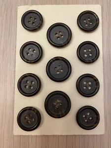  RALPH LAUREN SUIT blazer Coat BUTTON SET  4 Hole  24/32  Dull dark brown  11 PC - Picture 1 of 1