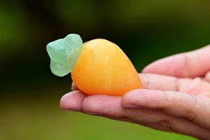 Piedra geoda natural tallada a mano de 2,2"" zanahoria reiki cristal decoración regalo curativo 1 pieza - Imagen 1 de 10