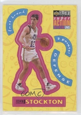 1996 Collector's Choice SuperAction Stick 'ums Stickers Series 2 John Stockton - Image 1 of 2