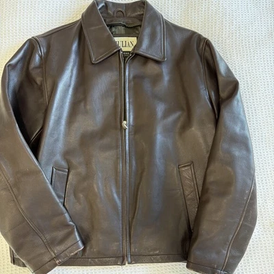 Chaqueta de bombardero de cuero para hombre M.Julian Joltin M marrón cremallera completa Foto 1 de 4