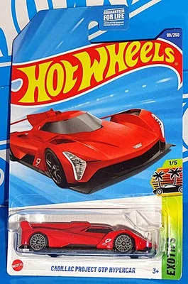 Hot Wheels 2025 HW Exotics #99 Cadillac Project GTP Hypercar rojo con E10SP Foto 1 de 2
