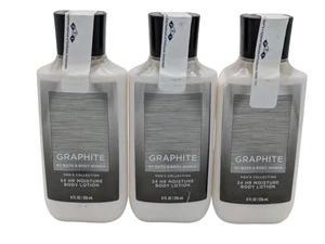3 Bath & Body Works Graphite Body Lotion New Bottles Men's Lotion Pack Of 3 - Picture 1 of 4