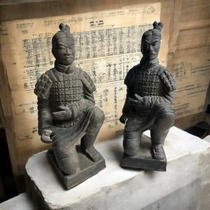 Zwei alte Terrakotta Krieger kniende Bogenschützen chinesische - Bild 1 von 16