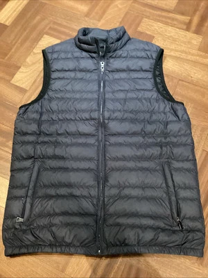 Marks & Spencers Quilted Full Zip Gilet Waistcoat Size M Dark Grey Down Feather - Image 1 of 4