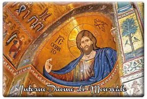 Magnet Rectangular Magnet Fridge Sicily Chiesa Monreale Christ Pantocrator - Picture 1 of 1