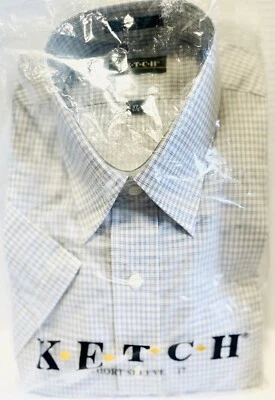 Short Sleeve Dress Shirt KETCH Button Up Men's 17  New in Package - Image 1 of 4