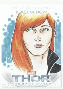 Thor Dark World 2013 Marvel Artist Sketch CS4 Ian Yoshio Roberts Black Widow 1/1 - Picture 1 of 1