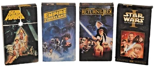 4 VHS Tapes Star Wars Empire Strikes Back Return Of The Jedi Phantom Menace - Picture 1 of 6