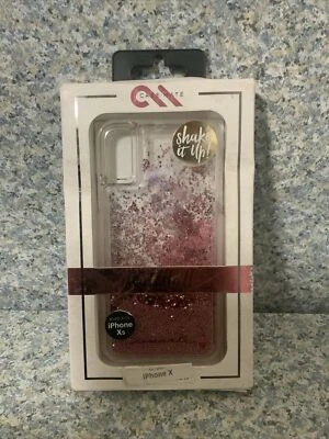 ☀️ Case-Mate Waterfall  Case for Apple iPhone X 10 - Clear/Pink Glitter open Bo - Изображение 1 из 3