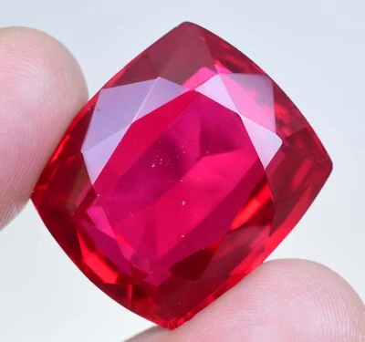 67.60 Ct Natural Mozambique Blood Red Ruby Certified Stunning Cushion Gemstone - Image 1 of 4