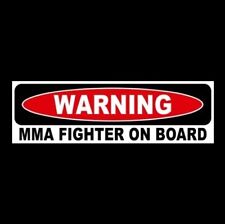 "Mma Fighter On Board" window decal Bumper Sticker cage boxing Ufc gloves combat