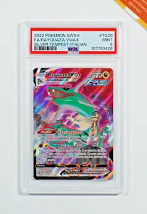 Pokemon PSA 9 Rayquaza Vmax #TG20 Full Art Tempesta Argentata 2022 Italiano - Imagen 1 de 3