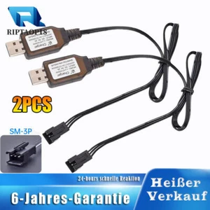 RC Ladekabel 7,4V LiPo Akku Ladegerät USB Kabel mit SM-3 PIN Stecker für RC Auto - Bild 1 von 16