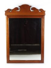 Vintage Ornate Solid Cherry Wood Chippendal Style Wall Mirror