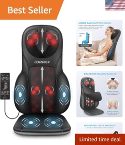 Massaggiatore Schiena Shiatsu con Calore, Impastamento Profondo e Rotolamento Poltrona Pad, C... - Foto 1 di 9