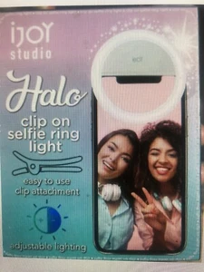 iJoy HALO Rechargeable Clip on Selfie Ring Light w Adjustable Lighting NEW - Picture 1 of 4