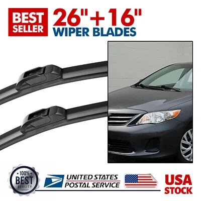 Escobillas limpiaparabrisas de 26" y 16" de calidad OEM gancho en U/J para Kia Rondo 2007-2009 Foto 1 de 4