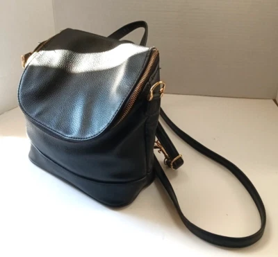 A New Day Purse Black Satchel Handbag Crossbody Backpack Zipper Closure Adjust - Image 1 of 4