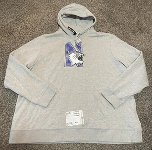 NWT Men's Fanatics Gray Northwestern Wildcats Pullover Hoodie 4XL - Picture 1 of 3