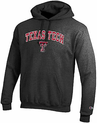 Texas Tech Red Raiders Grey Champion Campus Powerblend Hoodie Sweatshirt - Image 1 of 4