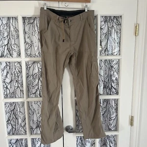 Prana Hiking Pants Mens Large 32 Long Khaki Snap Cuff - Picture 1 of 8