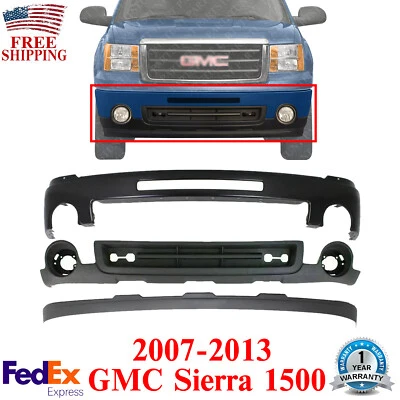 Para-choque dianteiro preparado + válvula inferior + extensão para 2007-2013 GMC Sierra 1500 - Imagem 1 de 4