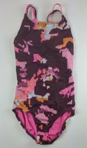 Nike Kids Glitch Spiderback One Piece, Bordeaux, Girls Large (14) - Picture 1 of 3