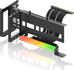 Support de montage GPU vertical Pcie 4.0 support de carte graphique avec 5V 3 broches ARGB LED M - Photo 1/8