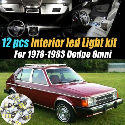 Комплект из 12 супербелых светодиодных ламп для салона автомобиля для Dodge Omni 1978-1983 годов выпуска - Изображение 1 из 4